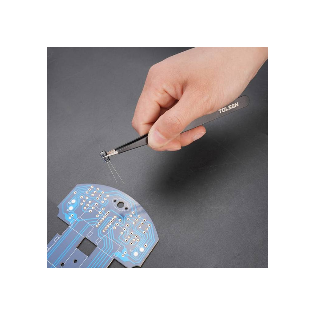 Пінцет Tolsen 3 шт нержавійка антистатичне покриття (38085)