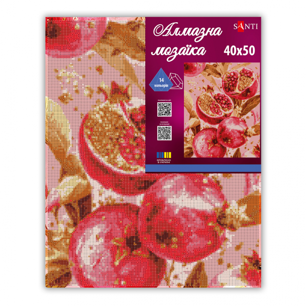 Картина по номерам Santi алмазна мозаїка "Золотий гранат", 40*50см на підрамник (956059)