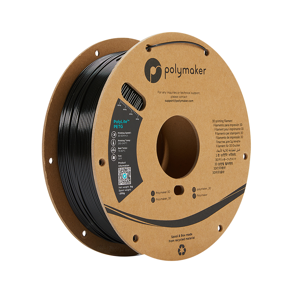 Пластик для 3D-принтера Polymaker PETG POLYLITE 1,75mm 1kg BLACK (PB01001)