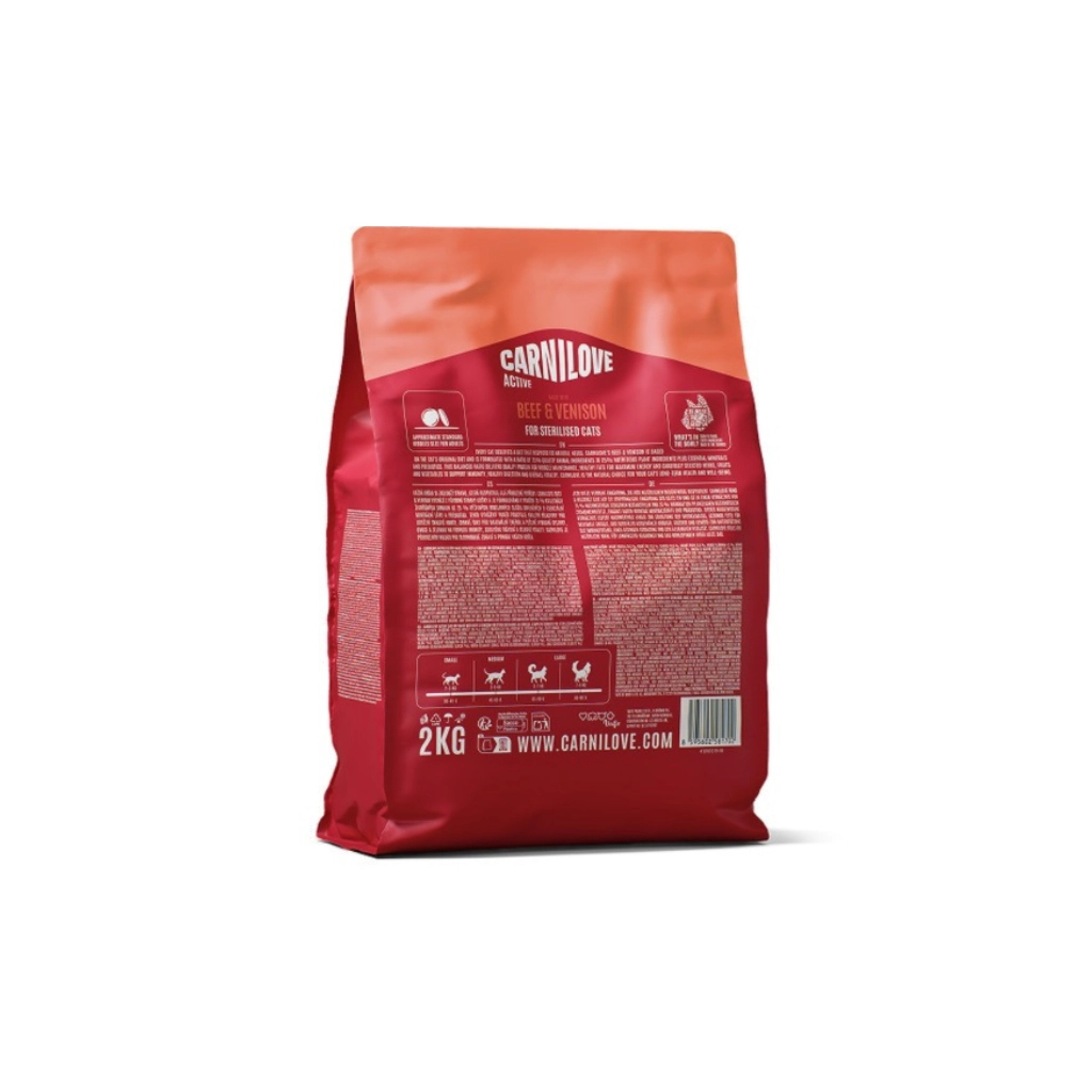 Сухий корм для кішок Carnilove Active Beef & Venison Sterilised 2 кг (8595602581702)