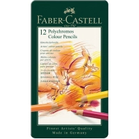 Colored pencils Faber-Castell Polychromos, metal box, 12 colors (110012) (15440)