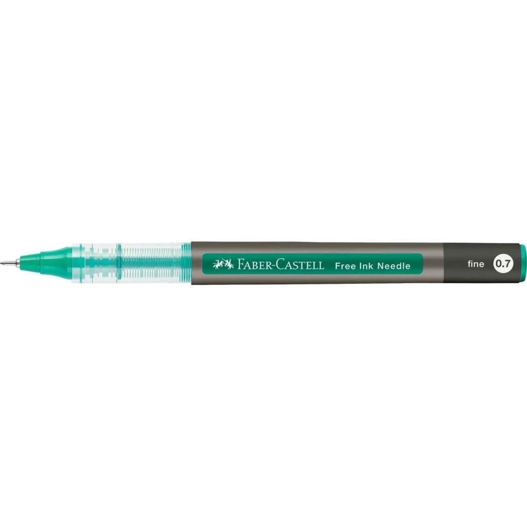 Ролер Faber-Castell Free Ink Needle Micro, колір чорнил зелений, 0,7 мм, одноразова (32961)