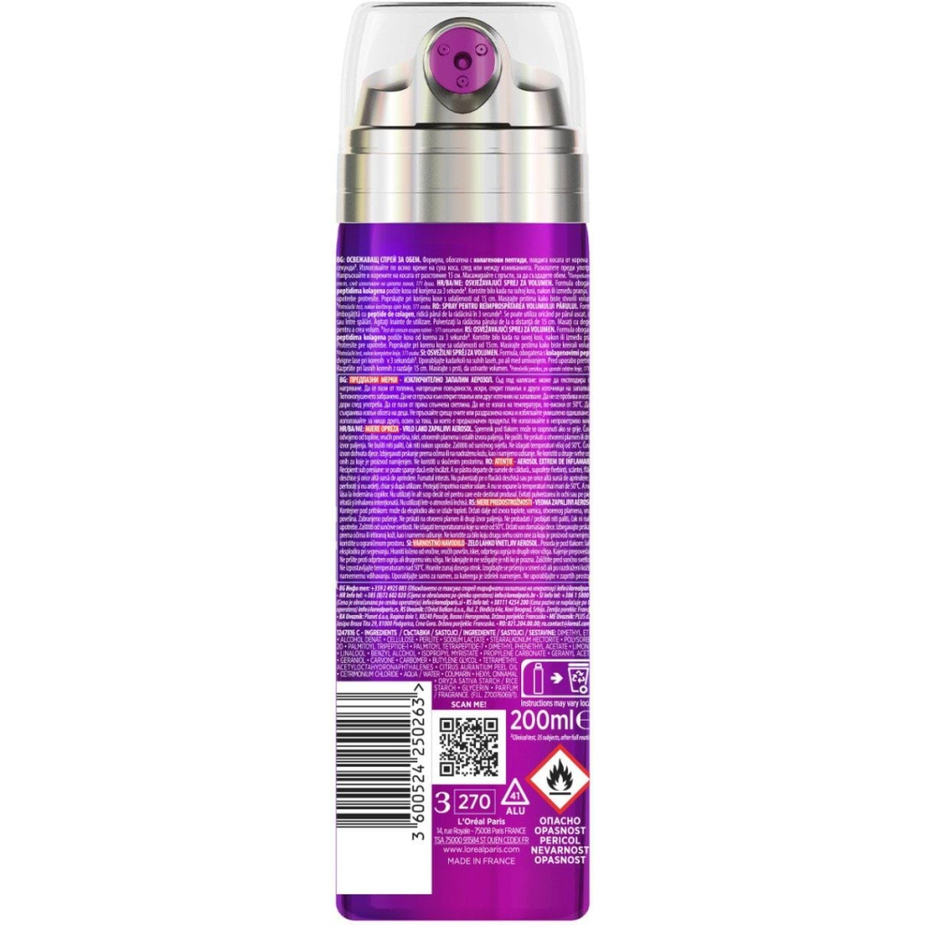 Спрей для волосся Elseve Collagen Lifter Big Hair Day Spray 200 мл (3600524250263)