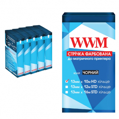 Tape for printers 13mm x 10m HD k. Black*5pcs WWM (R13.10H5)