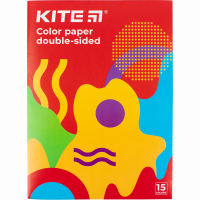 Кольоровий папір Kite двусторонняя Fantasy 15аркушів/15 кольорів (K22-250-2)