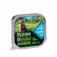 Паштет для котів Monge BWild Grain Free Wet Anchovies Adult Cat 100 г (8009470012874)