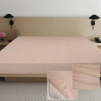 Sheet Yaroslav on elastic satin 01 beige 200x140x20 (38267)