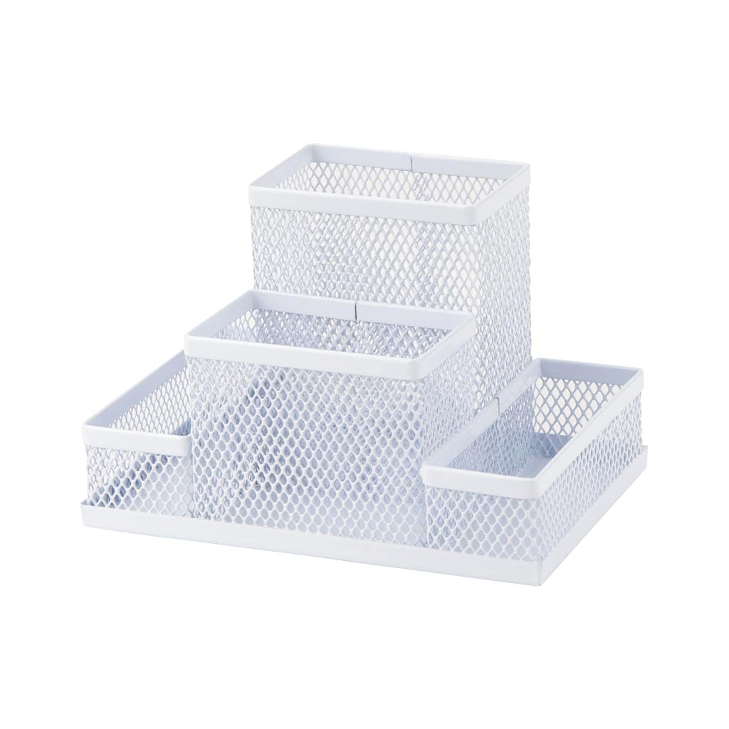 Настільний набір Axent підставка-органайзер 155x103x100 мм металева, біла (2117-21-A) Настільний набір Axent підставка-органайзер 155x103x100 мм металева, біла (2117-21-A)