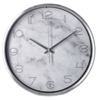 Настінний годинник Optima Marble металевий, сірий мармур (O52090)