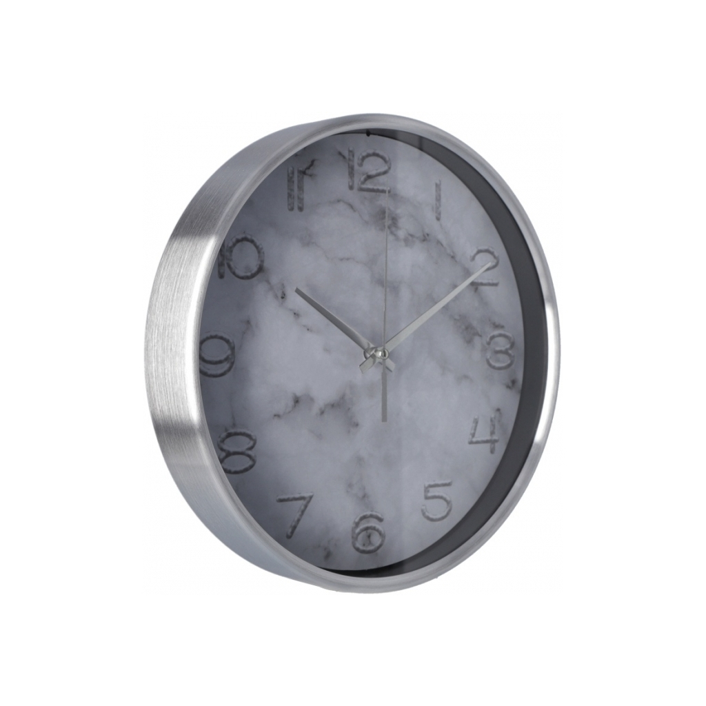 Настінний годинник Optima Marble металевий, сірий мармур (O52090)