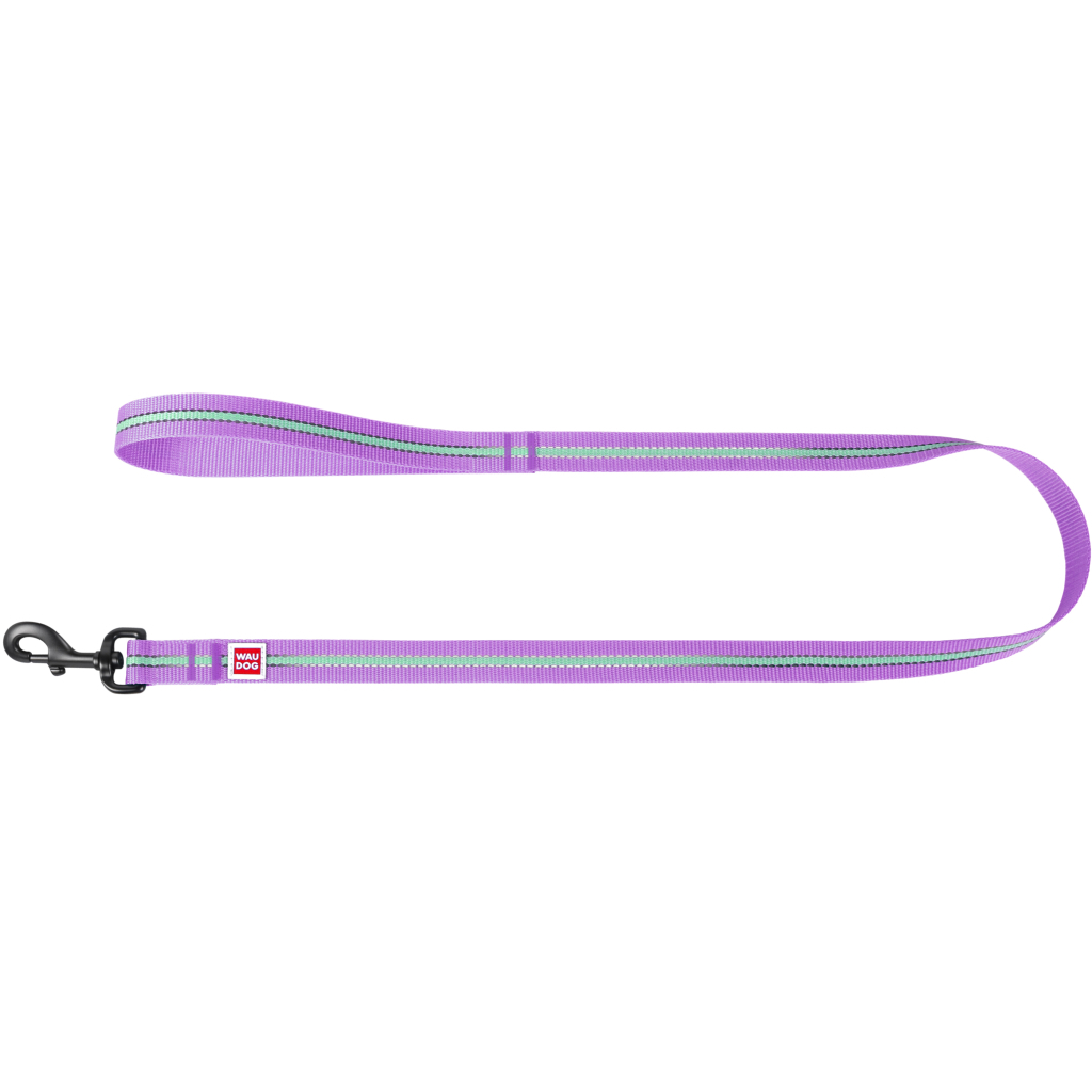 Повідець для собак WAUDOG Nylon світонакоплювальний M Ш 20 фіолетовий (45749)
