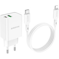Зарядний пристрій BOROFONE BA69A charger set (C to iP) White (BA69ACLW)