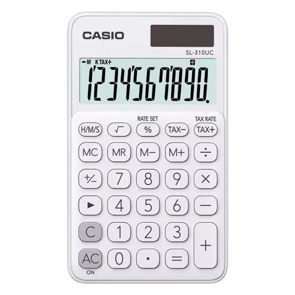 Калькулятор Casio SL-310UC-WE-W-EC, білий (CALC-CAS-SL-310UC-WE)