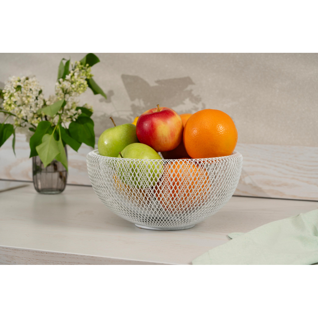 Фруктовниця Ardesto Midori 25х25х12см, метал, білий (AR0902W)