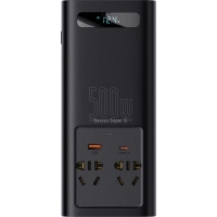 Автомобільний інвертор 12V/220V 500W Super Si Power Inverter CN/EU Black Baseus (CGNB000101)