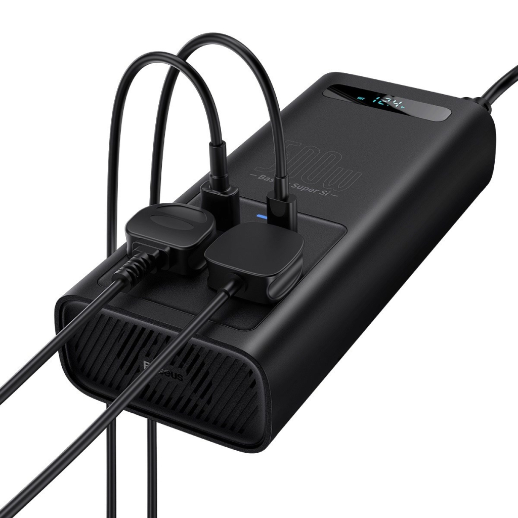 Автомобільний інвертор 12V/220V 500W Super Si Power Inverter CN/EU Black Baseus (CGNB000101)
