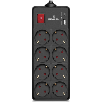 Мережевий фільтр живлення REAL-EL RS-PROTECT 805 5m, black (EL122300043)