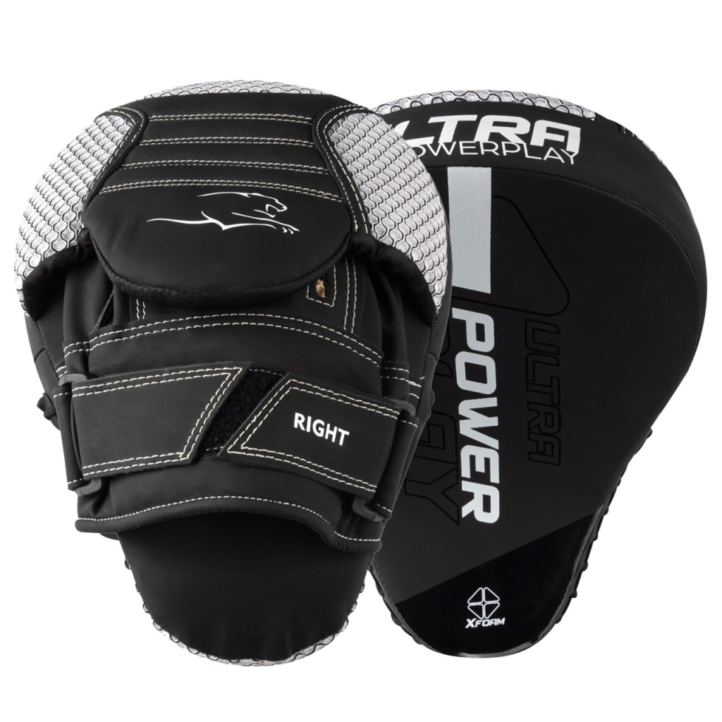 Лапи боксерські PowerPlay 3044 Pro Carbon Ultra Series Чорно-Білі (PP_3044_Bl/White)