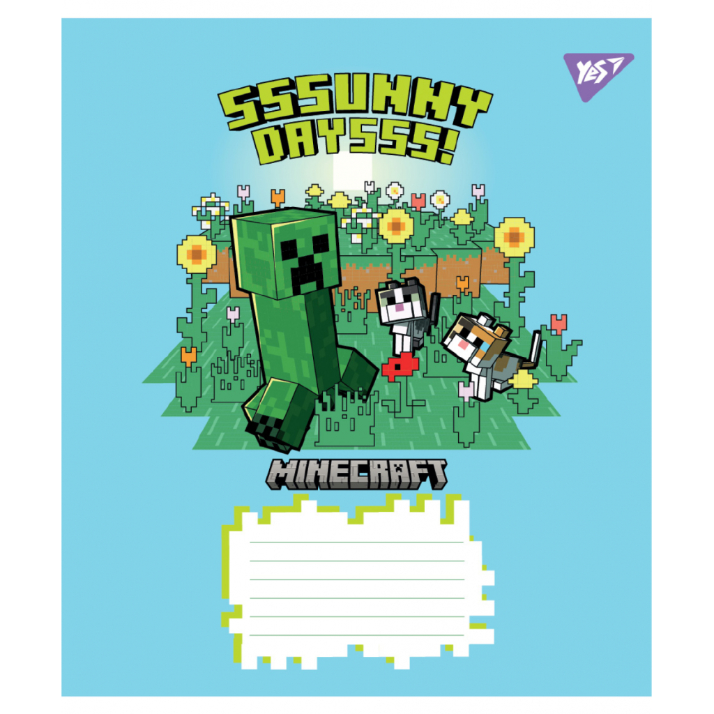 Зошит Yes Minecraft Flowers А5 24 аркушів клітинка (767588)