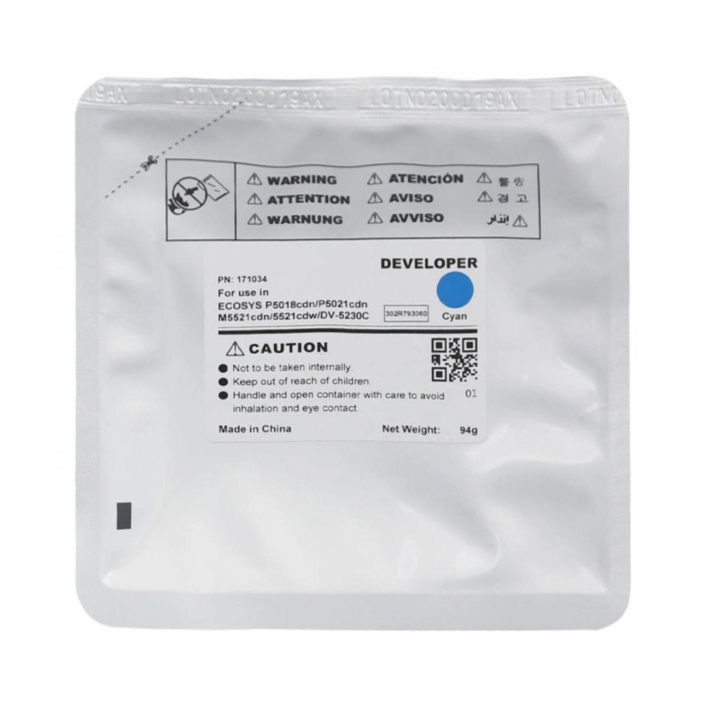 Девелопер Kyocera Ecosys P5021, DV-5230C 94г, cyan, 302R793060 CET (CET171034) Девелопер Kyocera Ecosys P5021, DV-5230C 94г, cyan, 302R793060 CET (CET171034)