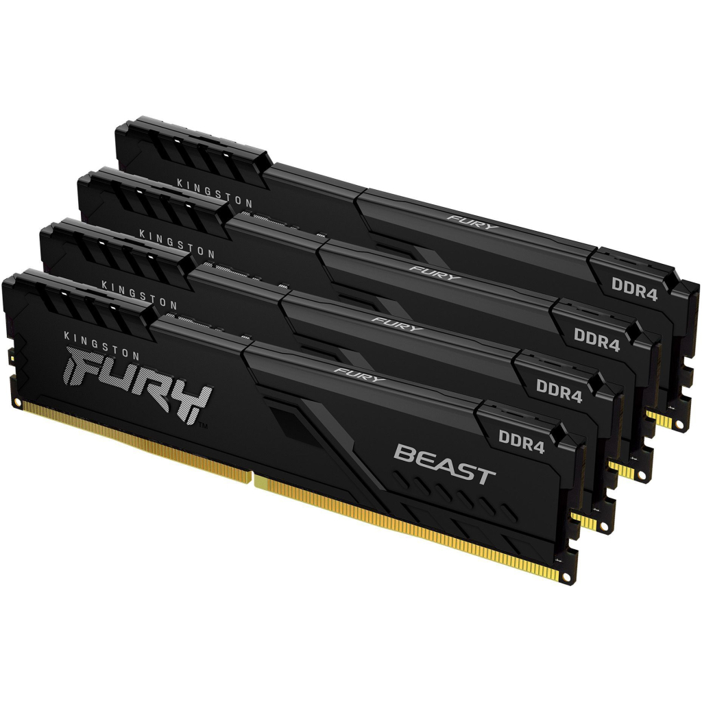 Модуль пам'яті для комп'ютера DDR4 32GB (4x8GB) 3200 MHz Beast Kingston Fury (ex.HyperX) (KF432C16BBK4/32)