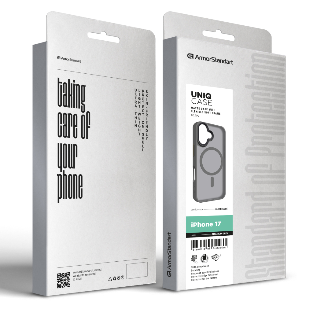 Чохол до мобільного телефона Armorstandart Uniq MagCase Apple iPhone 17 Titanium Grey (ARM86265)