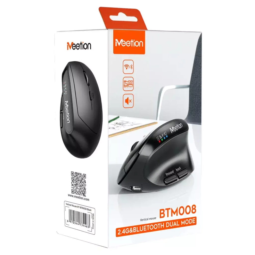 Мишка Meetion BTM008 Wireless/Bluetooth Black (MT-BTM008-A)