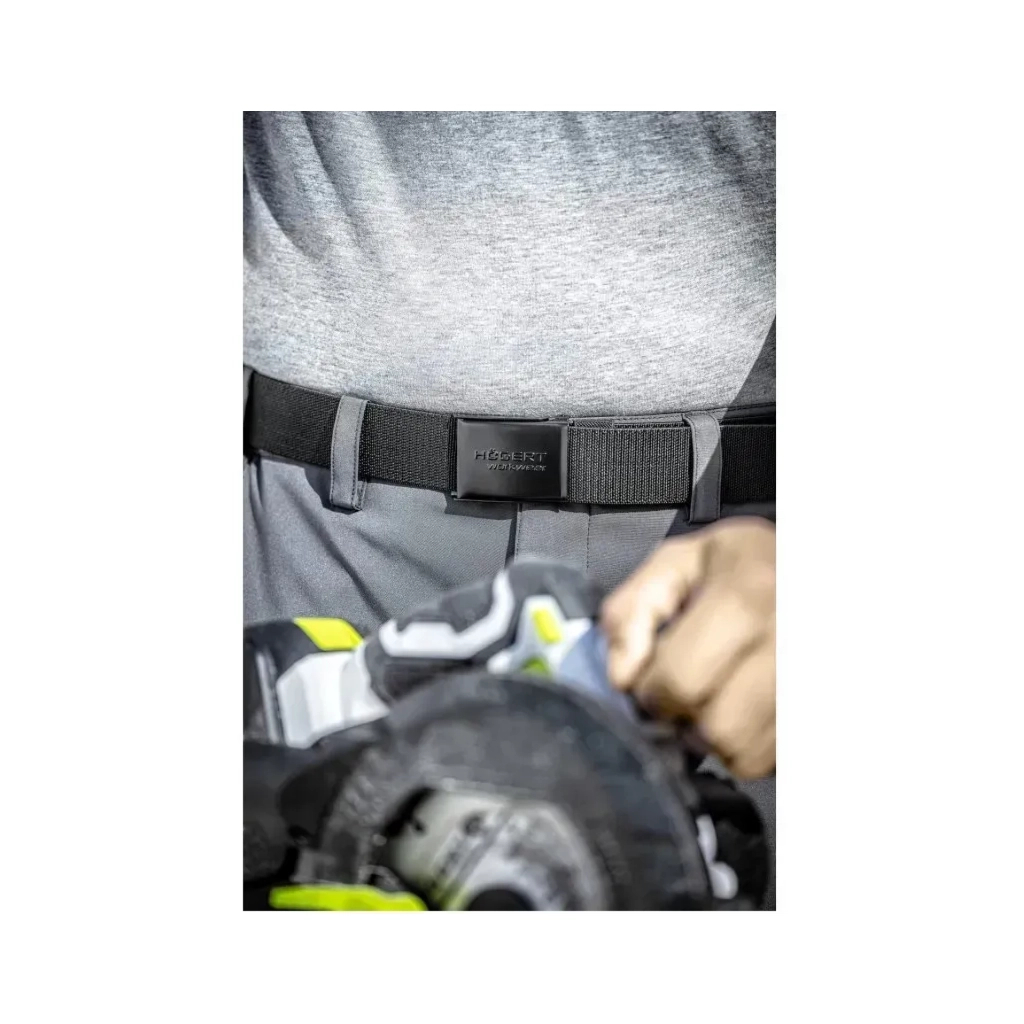 Поясний ремінь Hoegert WESEL еластичний з металевою пряжкою чорний, 130 см (HT5K463)