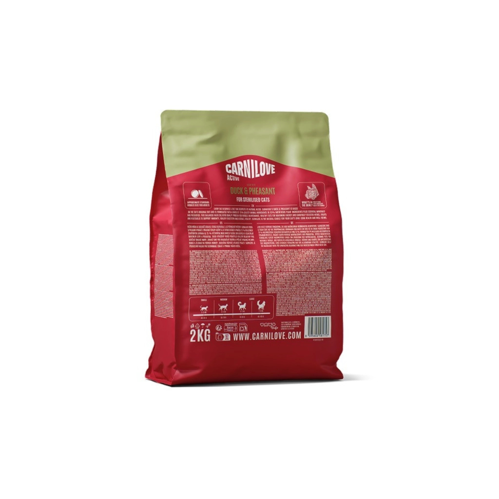 Сухий корм для кішок Carnilove Active Duck & Pheasant Sterilised 2 кг (8595602581757)