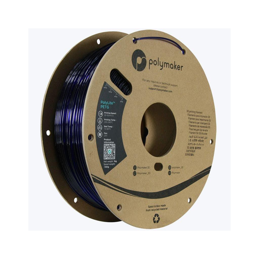 Пластик для 3D-принтера Polymaker PETG POLYLITE 1,75mm 1kg TRANSLUCENT BLUE (PB01032)