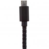 Дата кабель USB 2.0 AM to Micro 5P 1.0m B (кож. плетение) черный LogicPower (5129)