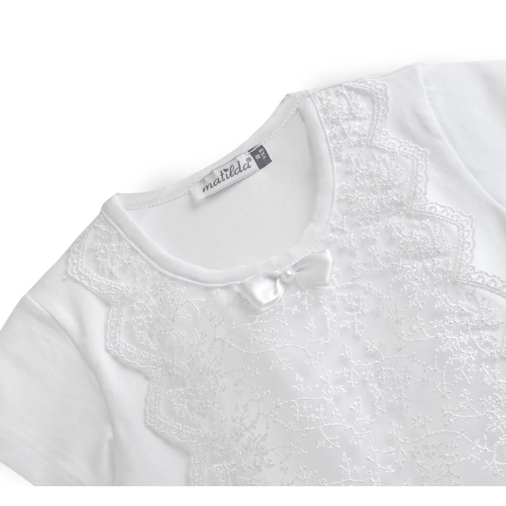 Кофта дитяча Matilda з мереживом з коротким рукавом (10497-152G-white)