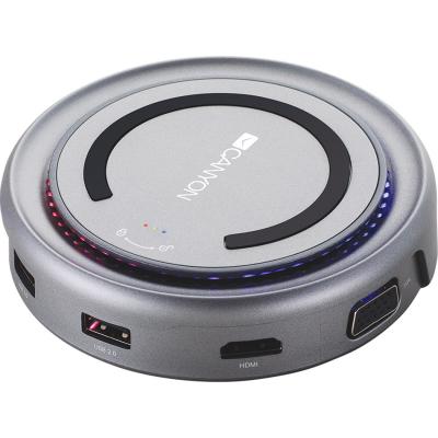 Port replicator Canyon Docking Station with 5 port, with wireless charger 10W, Inpu (CNS-TDS07DG)