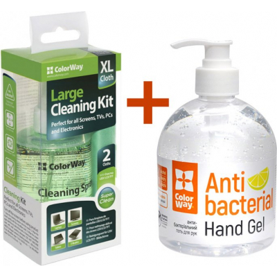 Універсальний чистячий набір ColorWay Cleaning Kit XL for Screens, TVs, PCs + CW-3950 SET (CW-5200/3950)