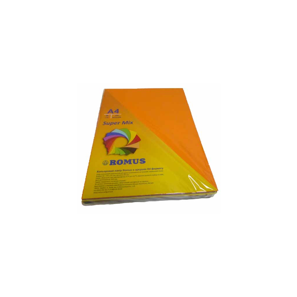Папір Romus A4 80 г/м2 250sh, 10colors, Super Mix (R50959) Папір Romus A4 80 г/м2 250sh, 10colors, Super Mix (R50959)