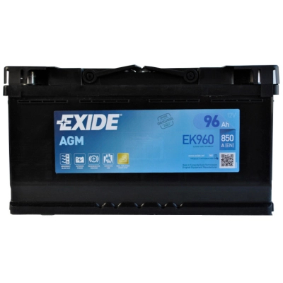 Акумулятор автомобільний EXIDE START-STOP AGM 96Ah Ев (-/+) (EK960)