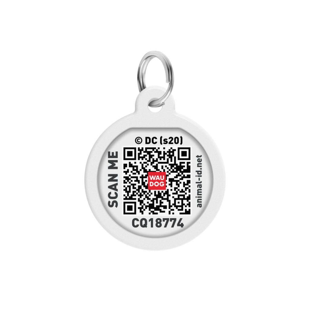 Адресник для тварин WAUDOG Smart ID з QR паспортом "Бетмен лого", коло 30 мм (230-1006)