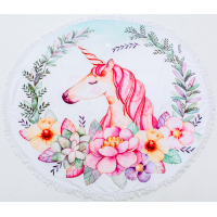 MirSon beach towel No. 5063 Summer Time Unicorn girl 150x150 cm (2200003180893)