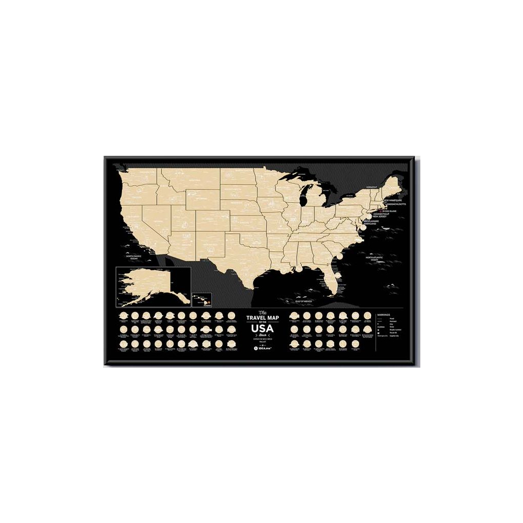 Скретч карта 1DEA.me Travel Map USA Black (13028)