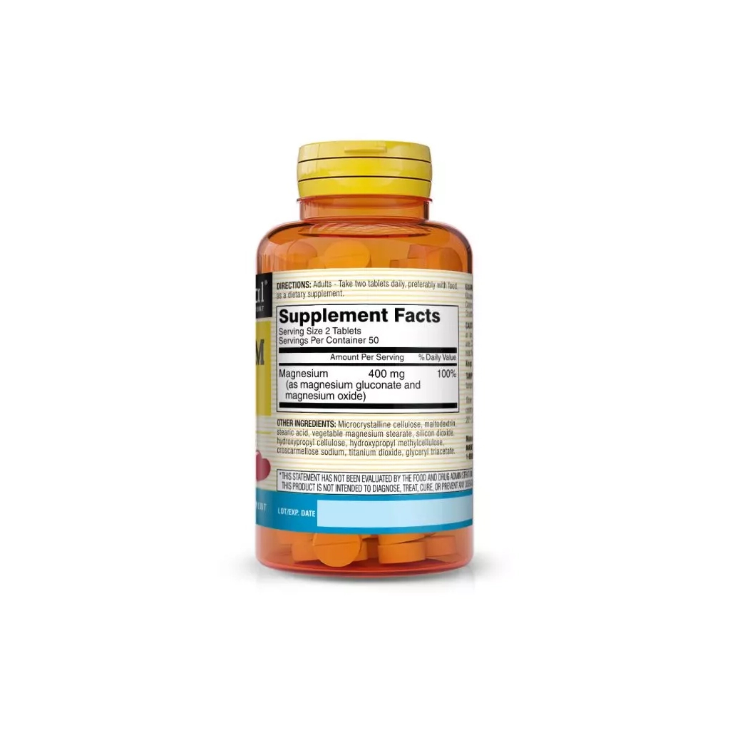 Мінерали Mason Natural Магній, 200 мг, Magnesium, 100 таблеток (MAV09611)