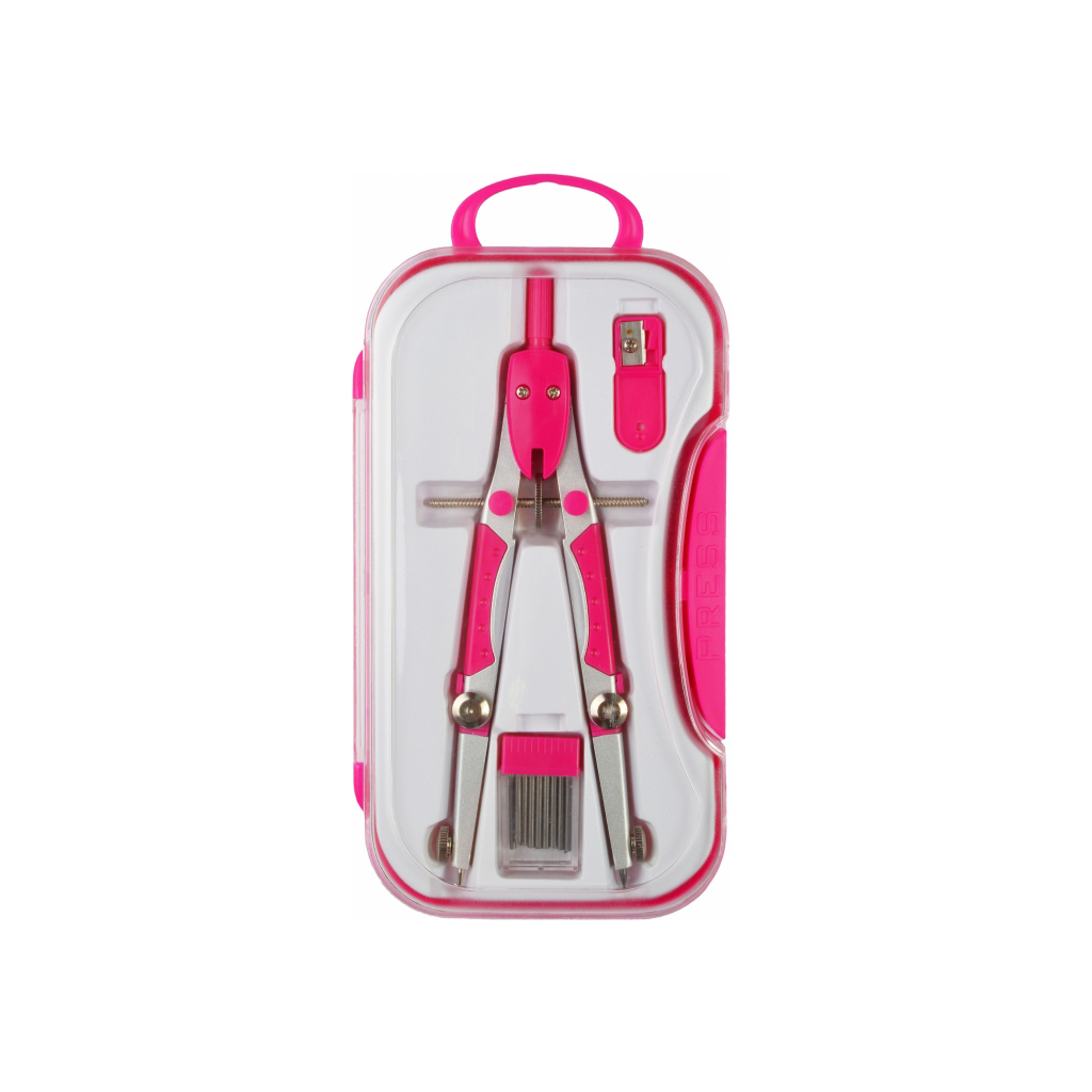 Циркуль Cool For School Radius з запасними грифелями та чинкою, рожевий (CF81439)