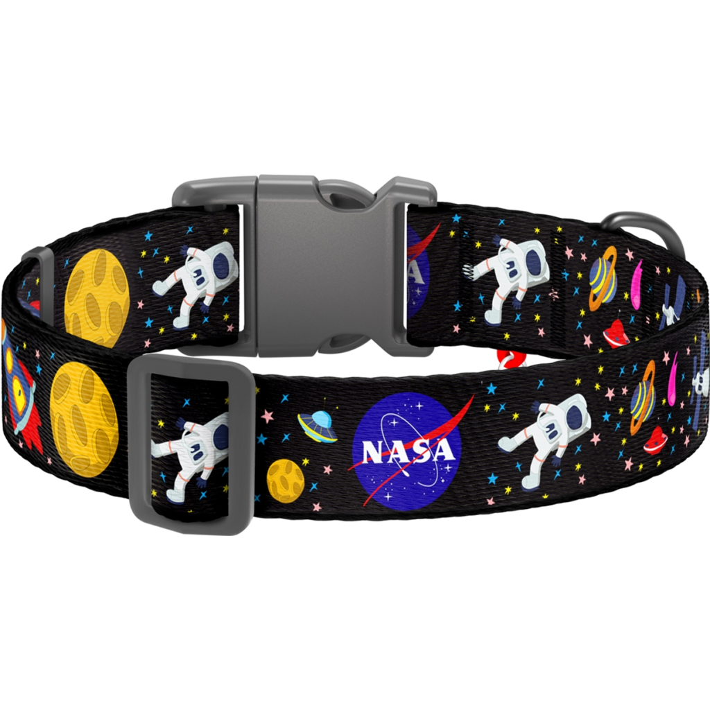 Нашийник для тварин WAUDOG Nylon з QR паспортом NASA пластиковий фастекс S (4738)