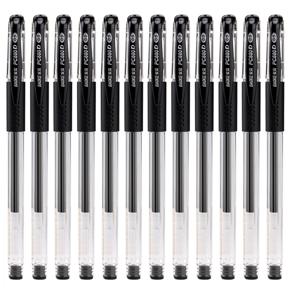 Ручка гелева Baoke з грипом 0.5 мм, чорна (PEN-BAO-PC880D-B)