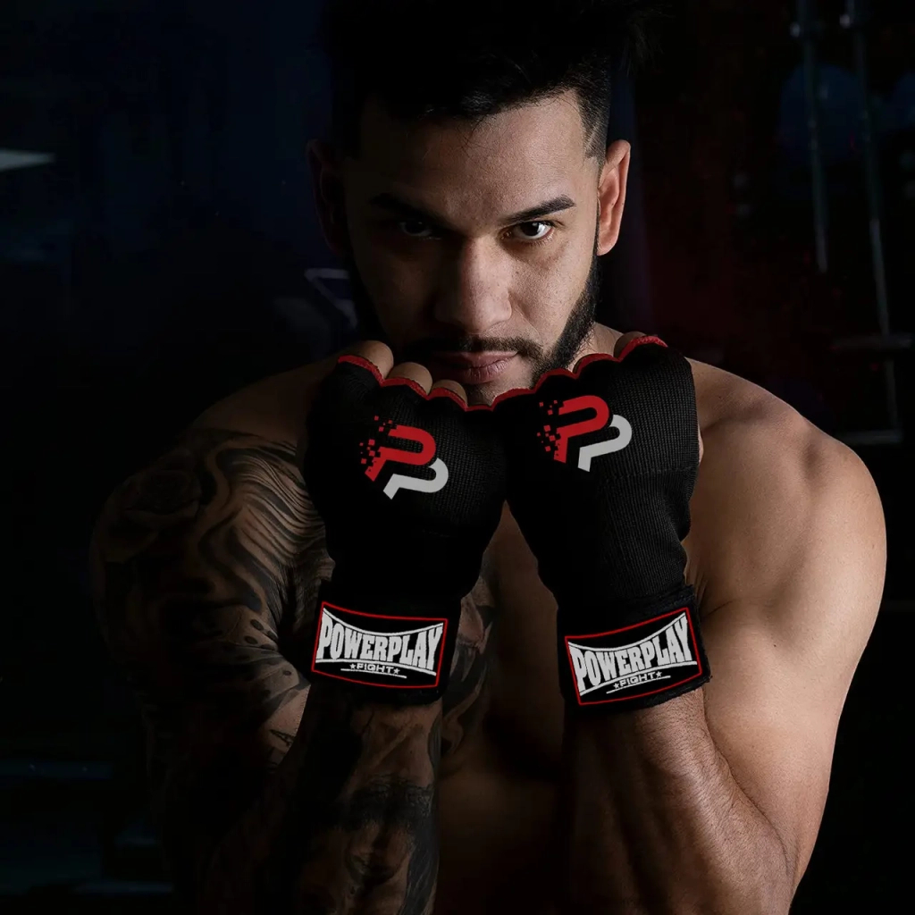 Бинти-рукавиці PowerPlay 3096 з гелевими подушечками Чорні L (PP_3096_L)