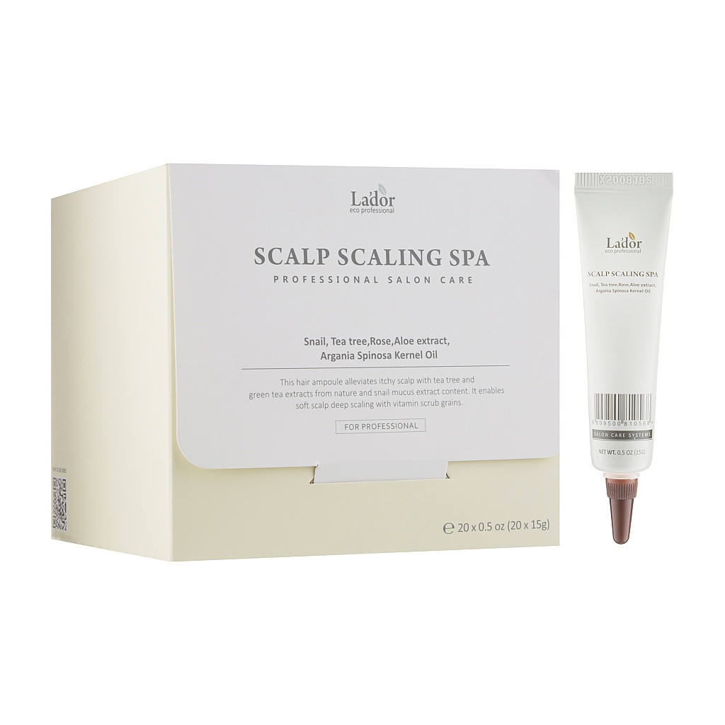Сироватка для волосся La'dor Scalp Scaling Spa Hair Ampoule Сироватка-пілінг для шкіри голови 20 x 15 г (8809500811718)