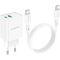 Зарядний пристрій BOROFONE BA69A charger set (Type-C to Type-C) White (BA69ACCW)