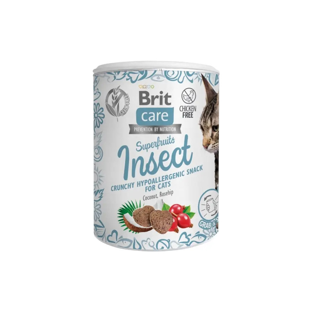Ласощі для котів Brit Care Superfruits Insect 100 г - комахи (8595602555703)