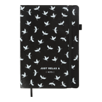 Notebook Buromax RELAX A5 96 sheets line, black (BM.295201-01)