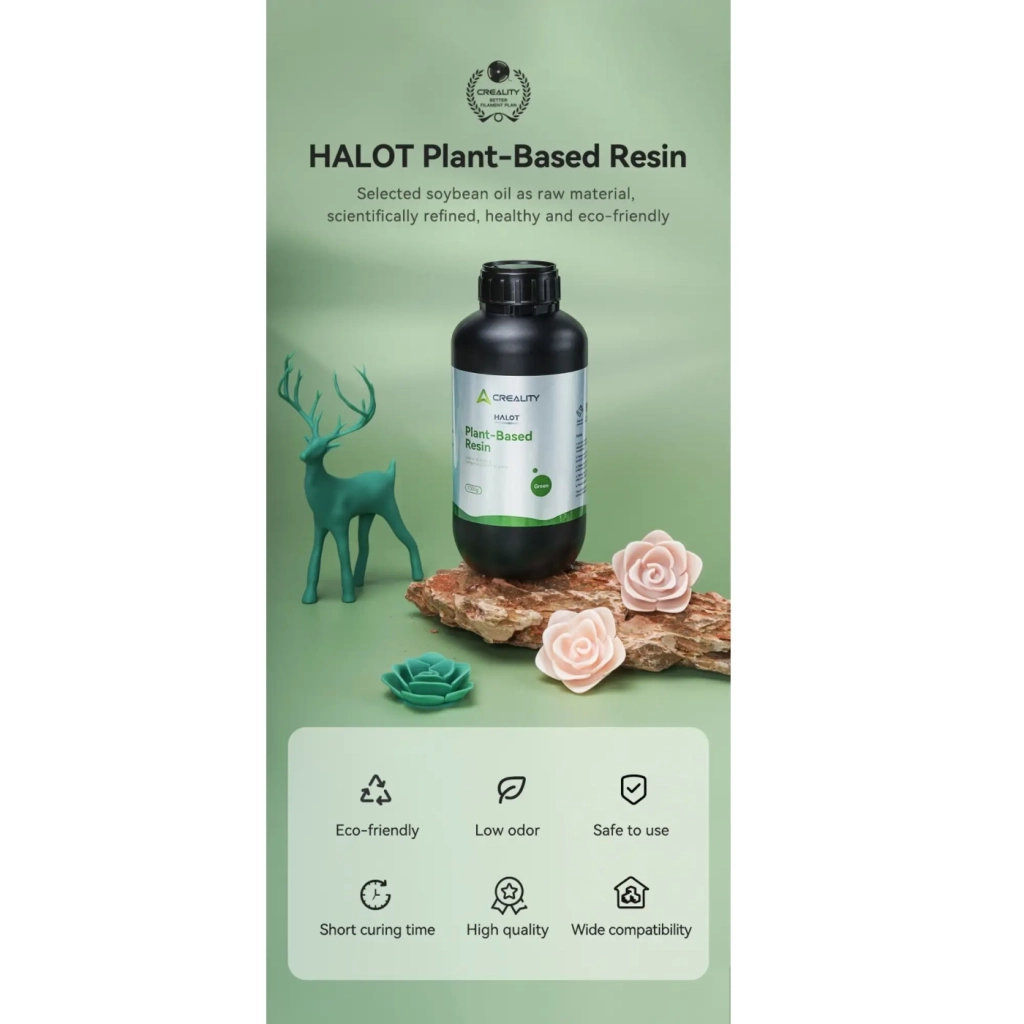 Фотополімерна смола Creality Resin, HALOT Plant-Based 1кг, green (3302130005)