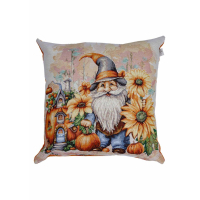 Pillowcase Provence tapestry decorative Pumpkin gnomes with a house 45x45 (036214)